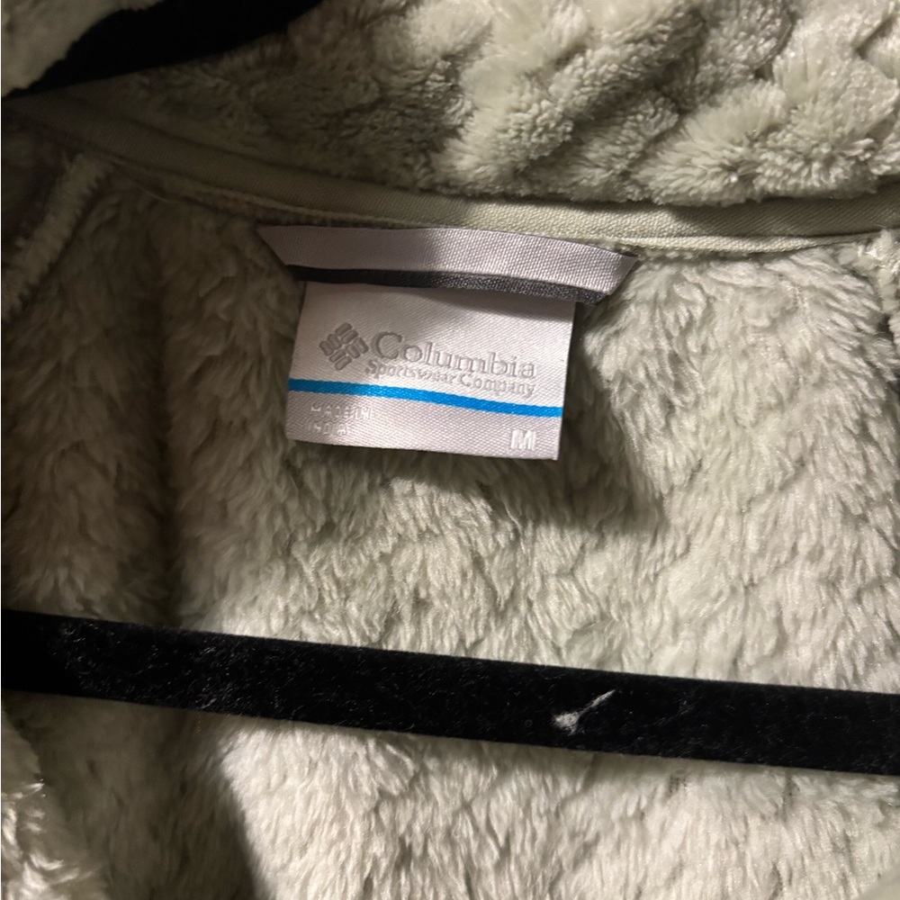 NWT Columbia Women’s M Sage Green Textured Fleece Quarter zip Jacket - Picture 3 of 5
